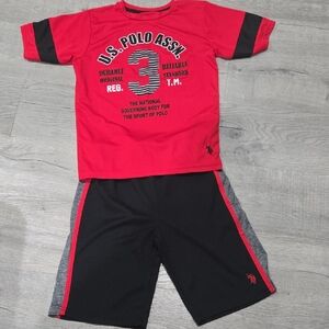 U.S. Polo Assn. Red and Black Kids Set NEW Size 12